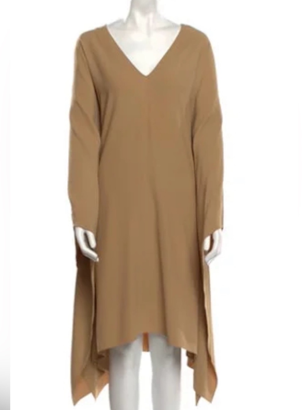 Ralph Lauren Purple Label Neutral Beige V-Neck Slip Dress